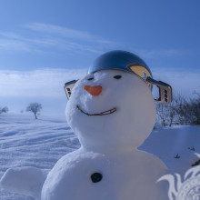Новогодняя ава прикольный снеговик 