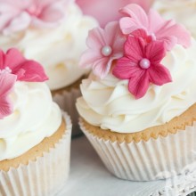 Photo of a cake decorated with flowers