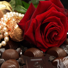 Foto de rosas y chocolate