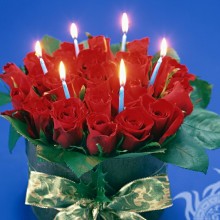 Buquê de rosas vermelhas em um avatar