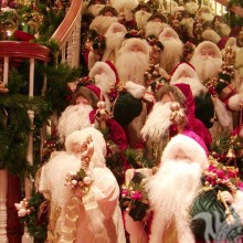 Crowd of Santa Clauses on ava