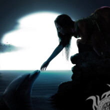 Девушка и дельфин картинка на аву