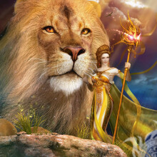 Фэнтези картинка принцесса и лев