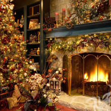New Year's fireplace photo on your profile picture
