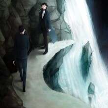 Шерлок Холмс у водопада рисунок на аву