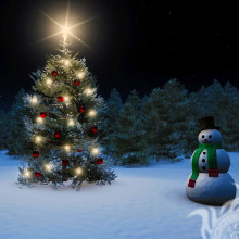 Снеговик с елкой на аватарку