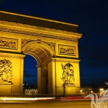 Arch in Paris with illuminated profile picture
