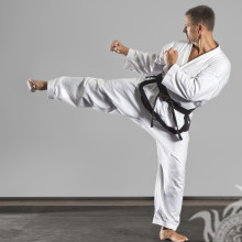 Karate-Pose pro Seite