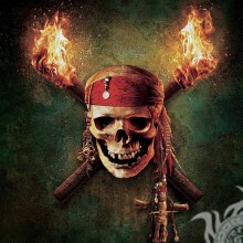 Crânio de pirata com avatar de ossos