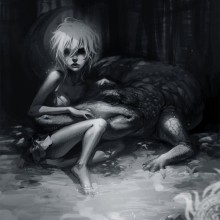 Картинка на аву дівчина з крокодилом