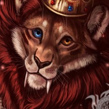 Drawing for icon lion in a crown