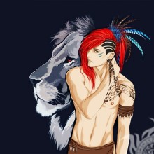 Imagen de chico indio y león para avatar