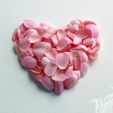 Сердце из лепестков роз на аватарку