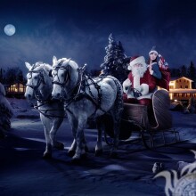 Père Noël avec l'avatar du nouvel an Snow Maiden