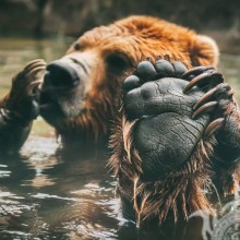 Медведь купается в реке фото на аву