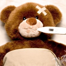 Sick teddy bear, sad icon