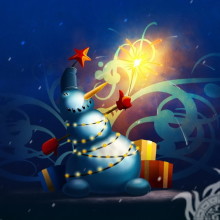 Boneco de neve no desenho do avatar