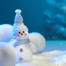 Boneco de neve no avatar de ano novo