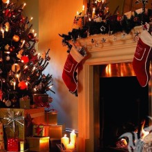 Kamin mit Socken für Geschenke Avatar für Weihnachten