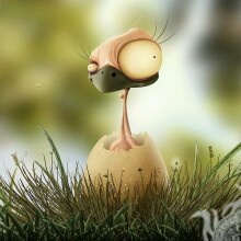 Pollito en un huevo divertido avatar