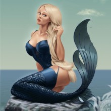Blonde Meerjungfrau auf Avatar
