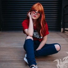 Photo of a red-haired girl for VK