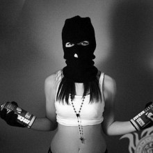 Girl in balaclava for icon download