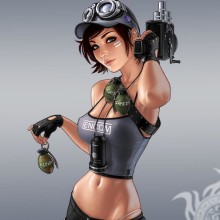Картинка девушки с оружием на аву скачать
