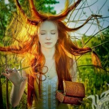 Funny photo of a red-haired girl for avatar download