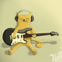 Кіт в навушниках картинка на аву