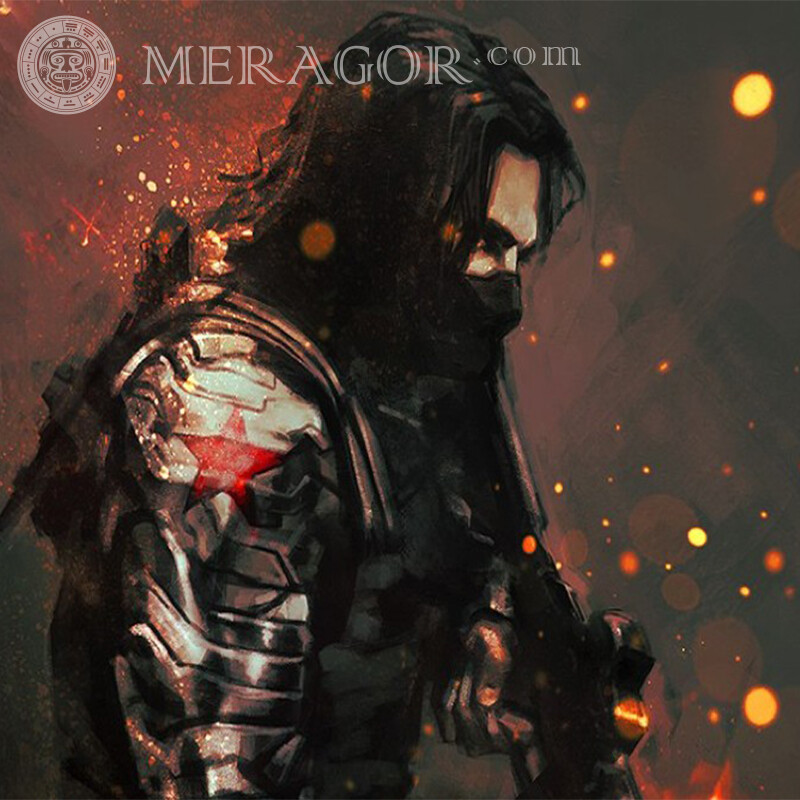 Descarga de avatar de soldado de invierno Enmascarado Empinado Con armas
