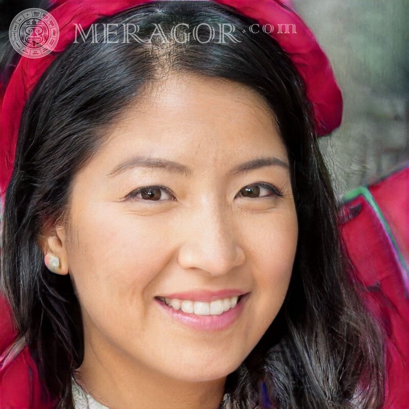 Positiver Avatar für ein Mädchen Gesichter von Mädchen Asiaten Bruenette Gesichter, Porträts