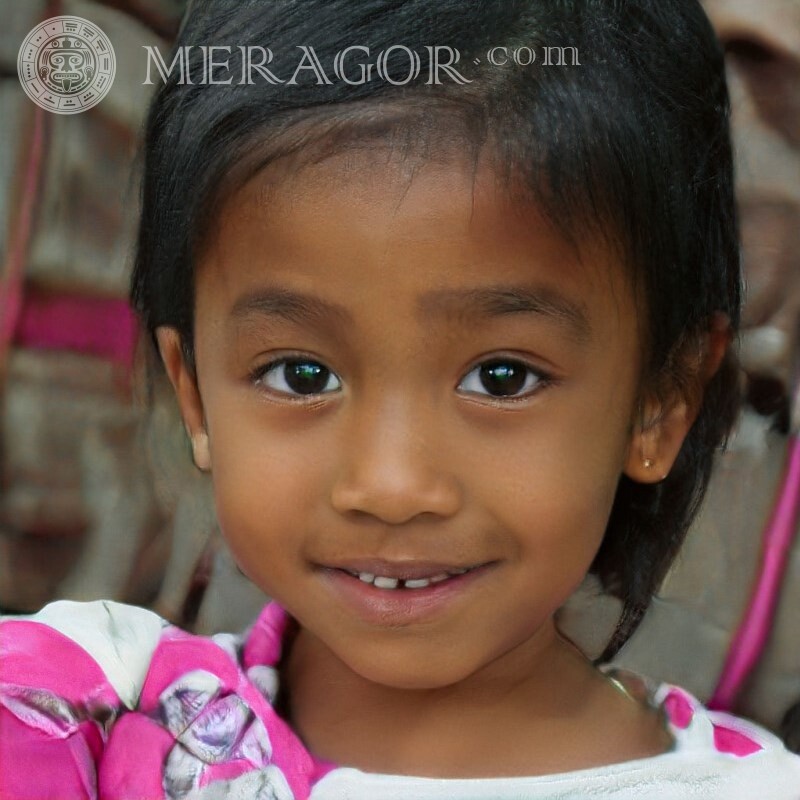 Chica mulata en avatar Rostros de niñas pequeñas Infantiles Niñas Caras, retratos