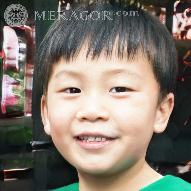 Cara de niño chino en avatar Rostros de niños Infantiles Chicos jóvenes Caras, retratos