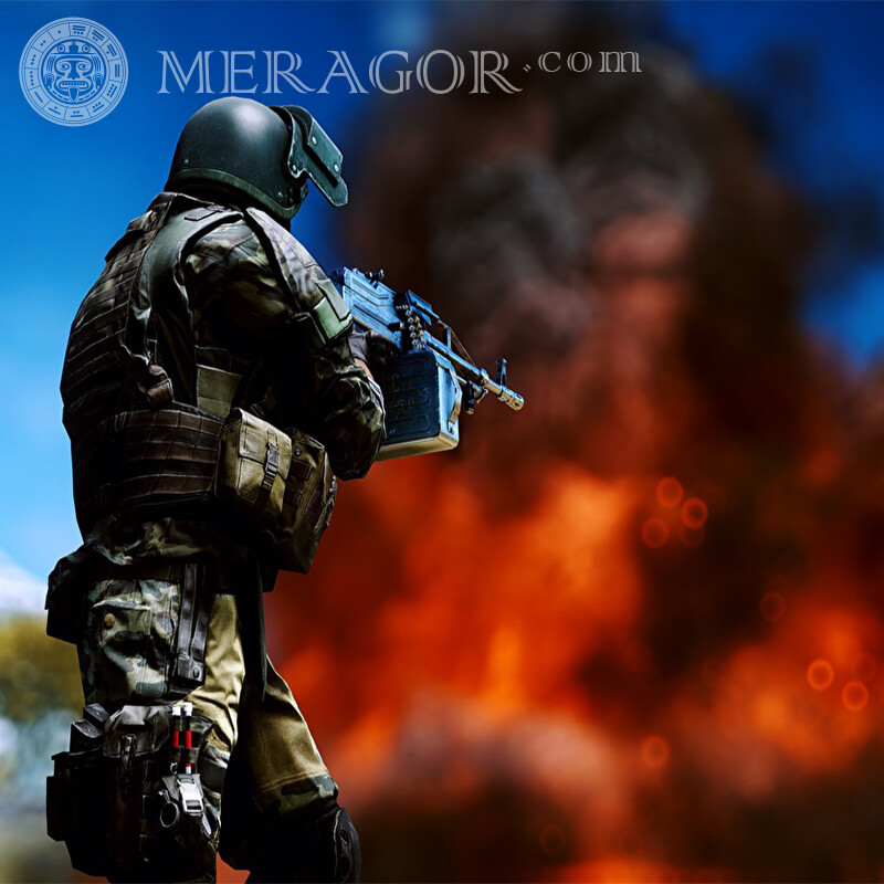 Avatar d'un soldat avec une mitrailleuse à télécharger Standoff Standoff Tous les matchs Counter-Strike