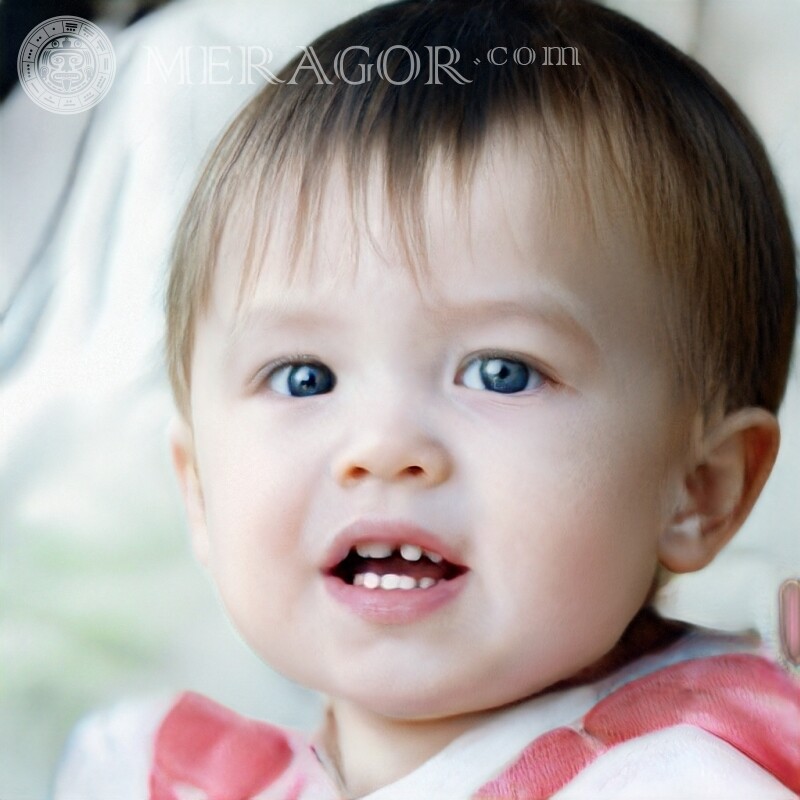 Photos of small children on the avatar Faces of babies