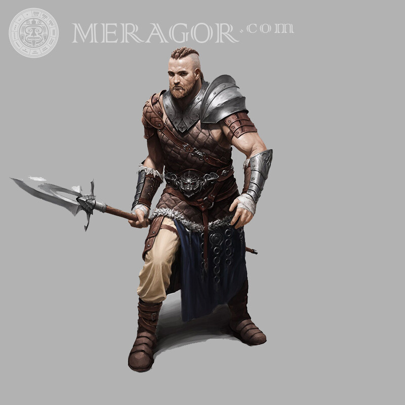 Descargar avatar de guerrero vikingo Con armas