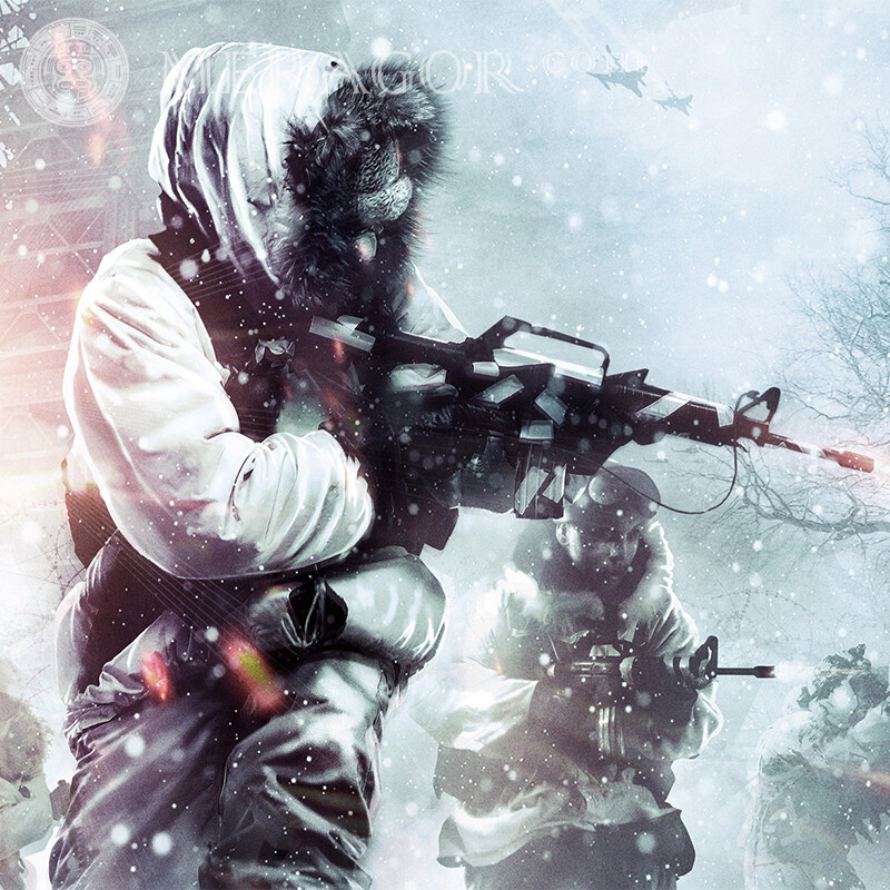 Télécharger l'avatar de soldat polaire Avec arme Counter-Strike Standoff À la capuche