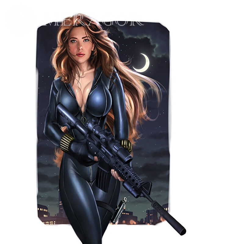 Download de avatar sexy de garota atiradora Belas Íngremes Com arma