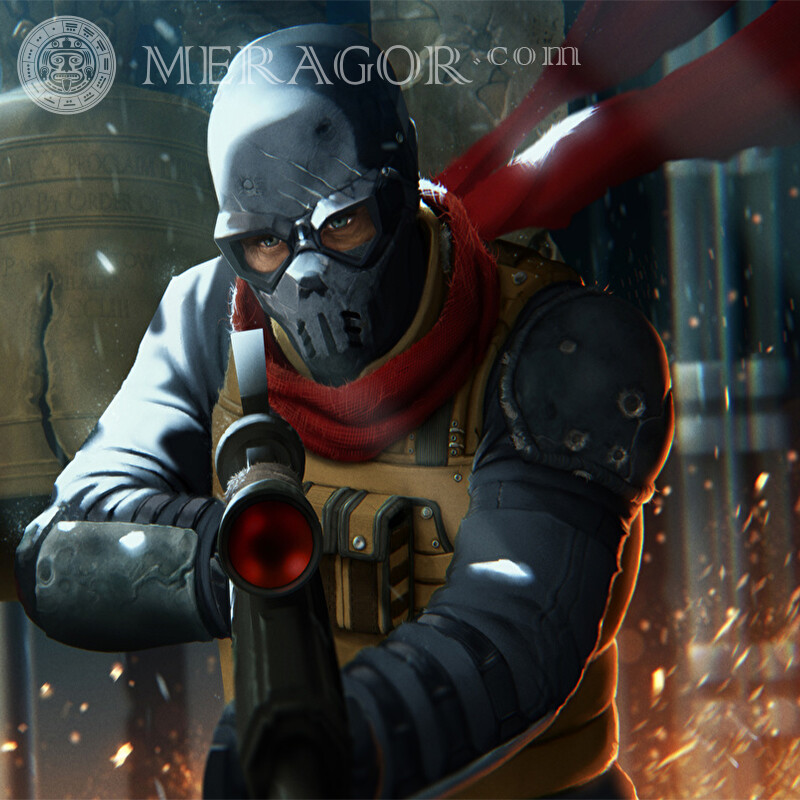 Icon with soldier in the mask of the punisher download All games Without face Mask