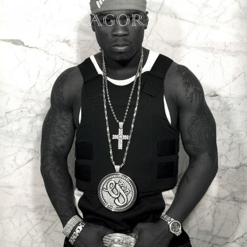 50 Cent chanteur sur la photo de profil Célébrités Noirs Pour VK Visages, portraits