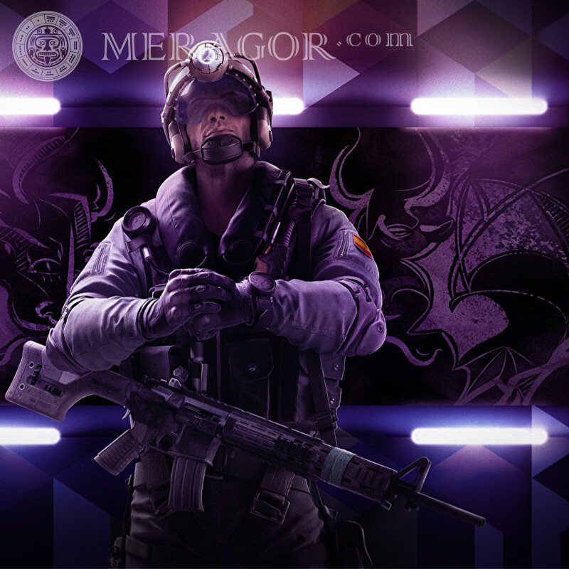Icon with Bright Soldier download In glasses For VK Mod
