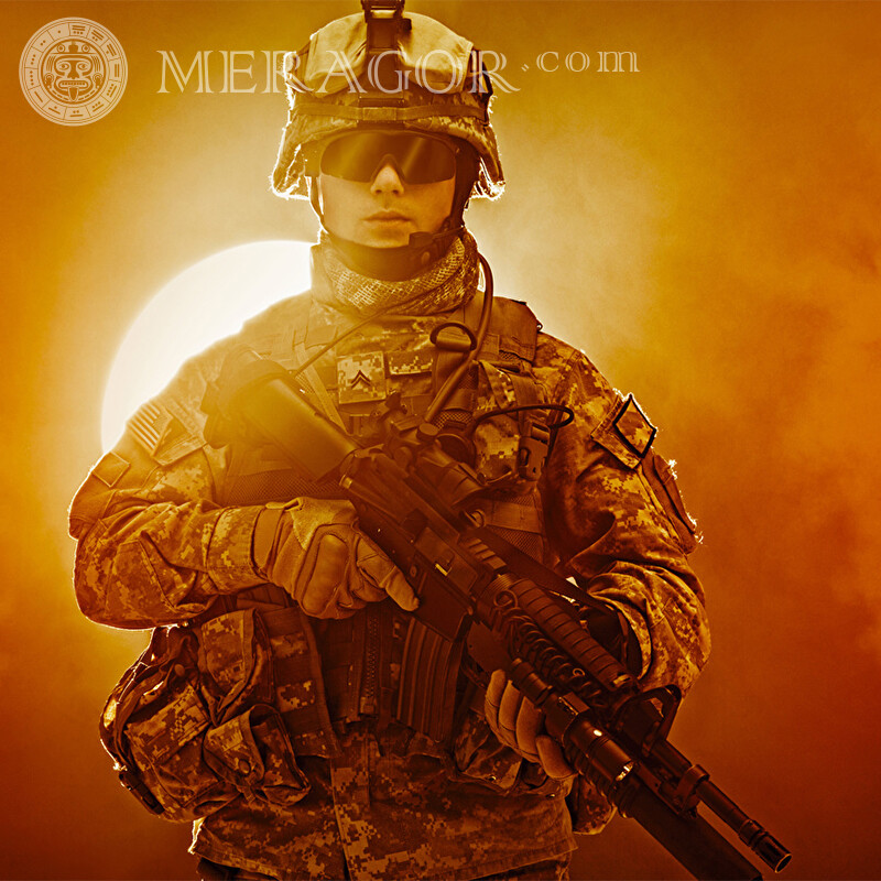 Download do avatar do brilhante soldado americano no perfil Com arma Todos os jogos Counter-Strike Standoff
