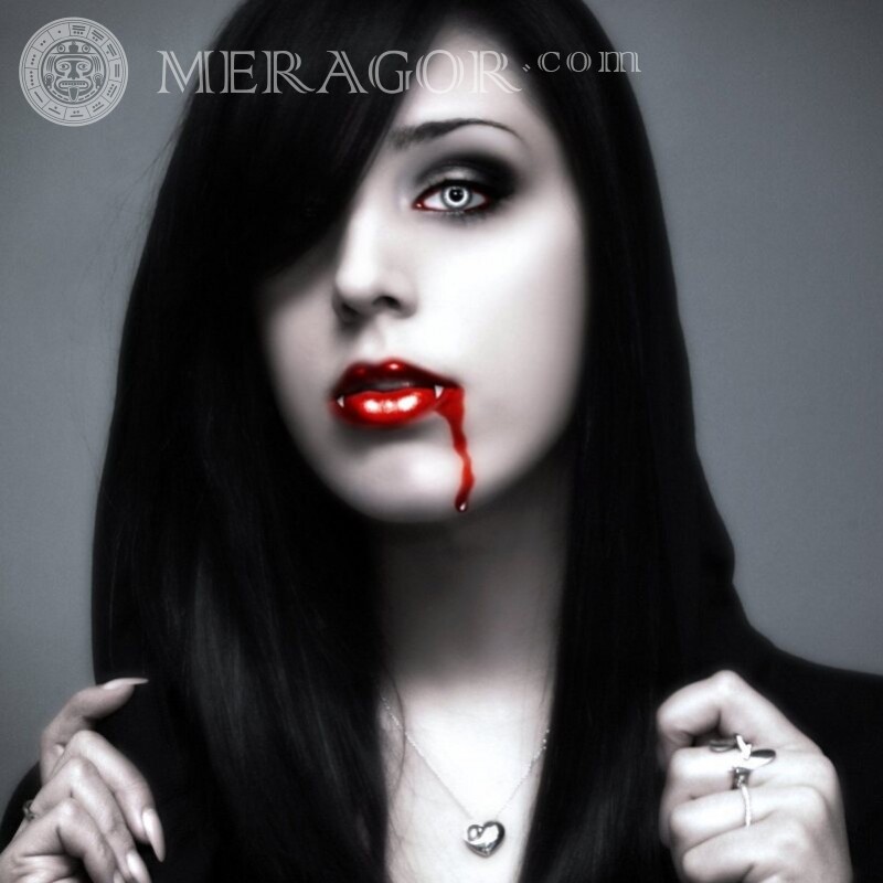 Красивая девушка вампир фото на аватар скачать Вампиры Брюнетки Лица, портреты