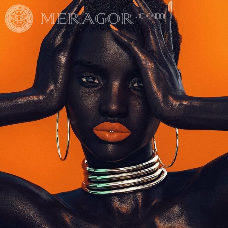 Картина африканка Темнокожие Красные Лица девушек