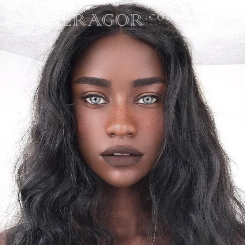 Hairy African Blacks Faces of girls Long hair