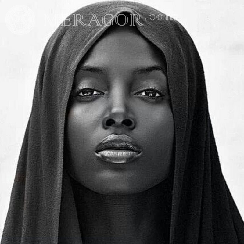 Afrikanische Mädchen auf Avatar Schwarze Araber, Muslime Gesichter von Mädchen