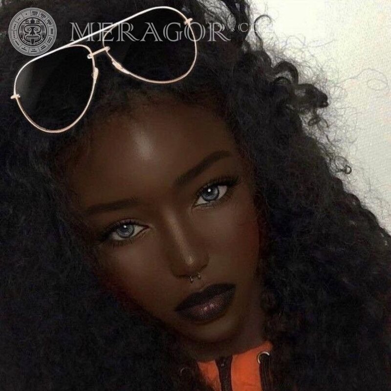 Afrikanischer Download Schwarze mit Brille Gesichter von Mädchen