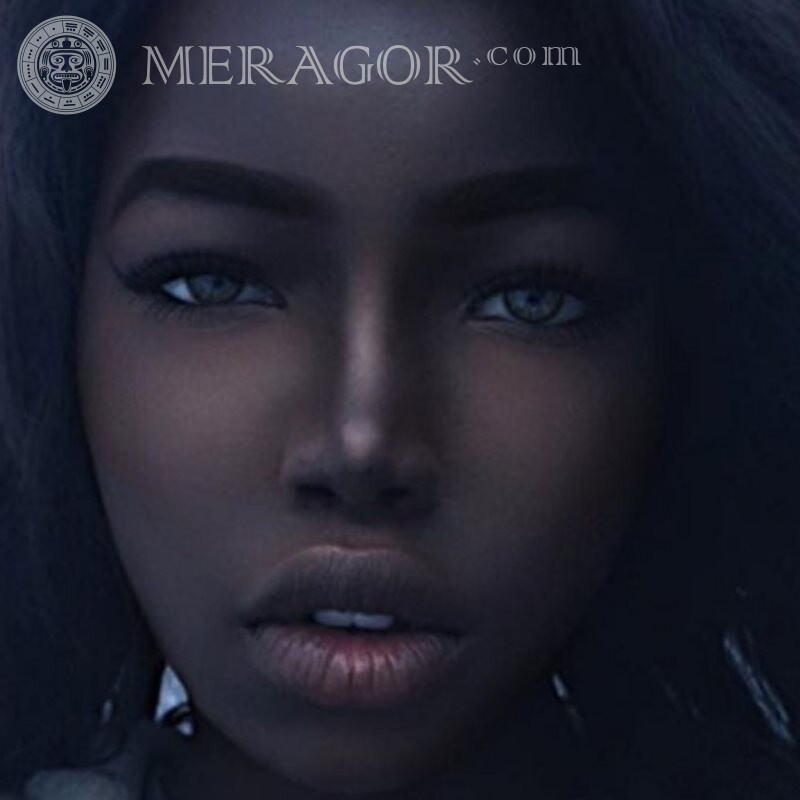 Cara de garota africana Negros Rostos de meninas