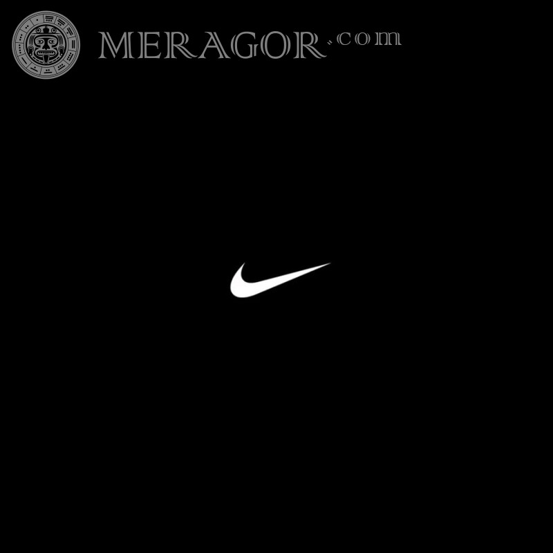 Logo Nike sur fond noir pour avatar Logos